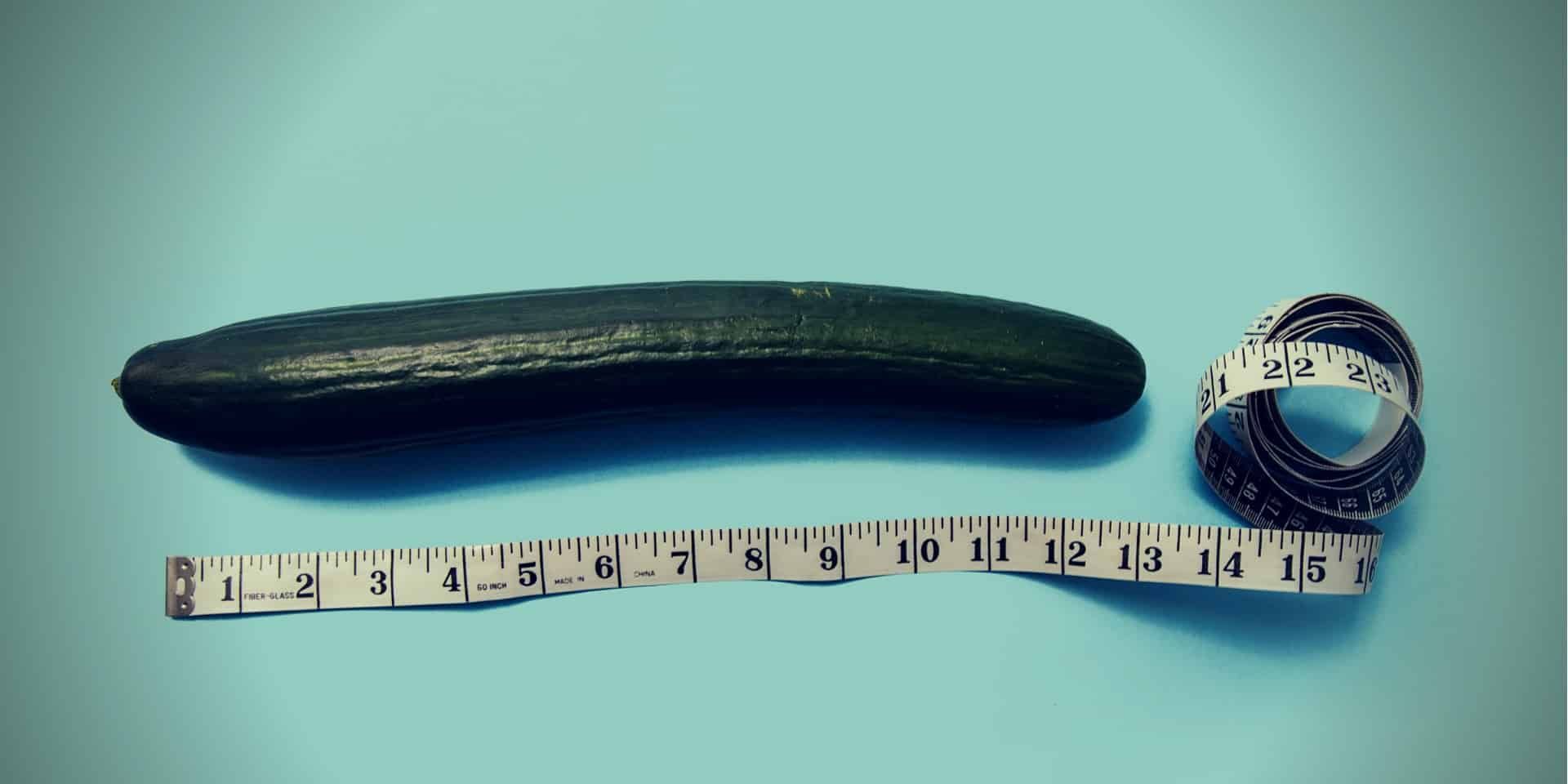 Male Enhancement cucumber with a tape measure